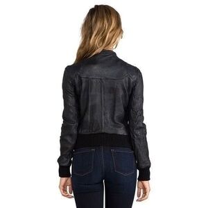 Doma Black Leather Moto Jacket